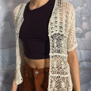 SHOP CLOSING Beautiful White Crochet Knit Top